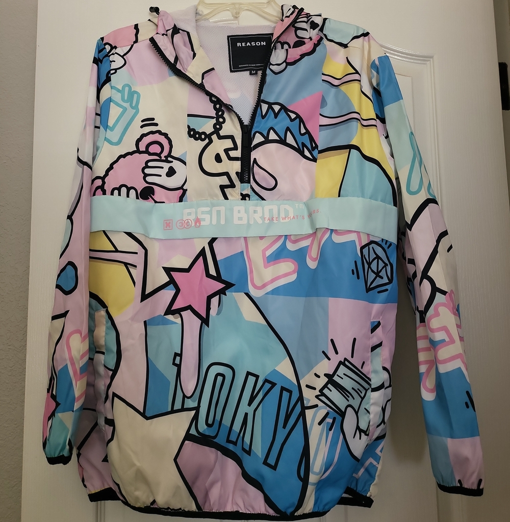Reason- NEO Anorak Windbreaker Hoodie/Jacket/SZ:MediumNYC- Graffiti/PopArt/Tokyo